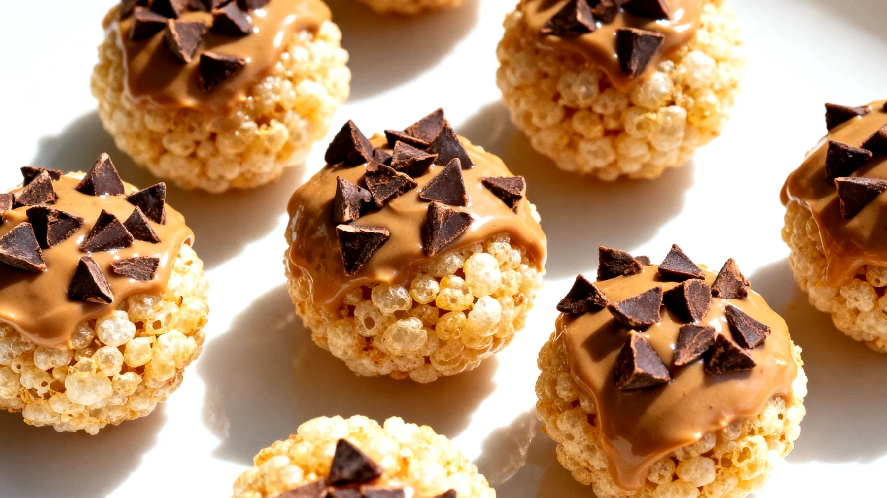 Amaranth-Puffbällchen mit Mandelbutter und Kakaonibs"