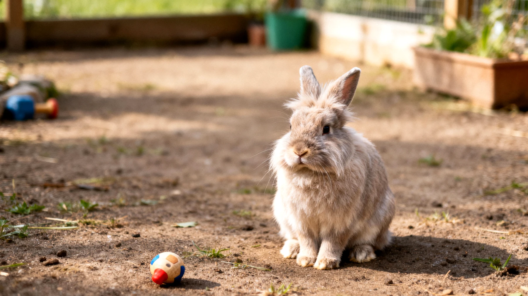 Kaninchen im Garten benötigen abwechslungsreiche und artgerechte Beschäftigungsmöglichkeiten, um Langeweile, Verhaltensauffälligkeiten und Übergewicht vorzubeugen"
