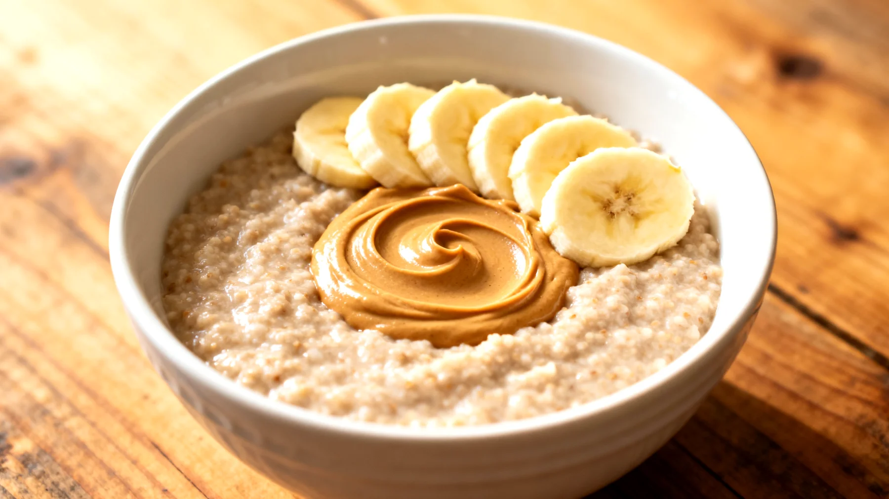 Amaranth-Porridge mit Mandelmus und Banane"