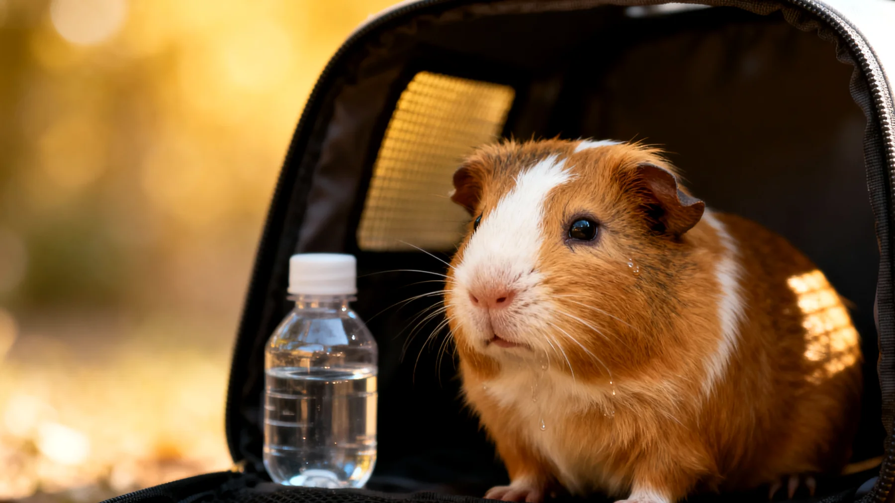 Meerschweinchen leiden während Reisen häufig unter Stress, Verdauungsproblemen und Dehydrierung, was zu gesundheitlichen Komplikationen führen kann"