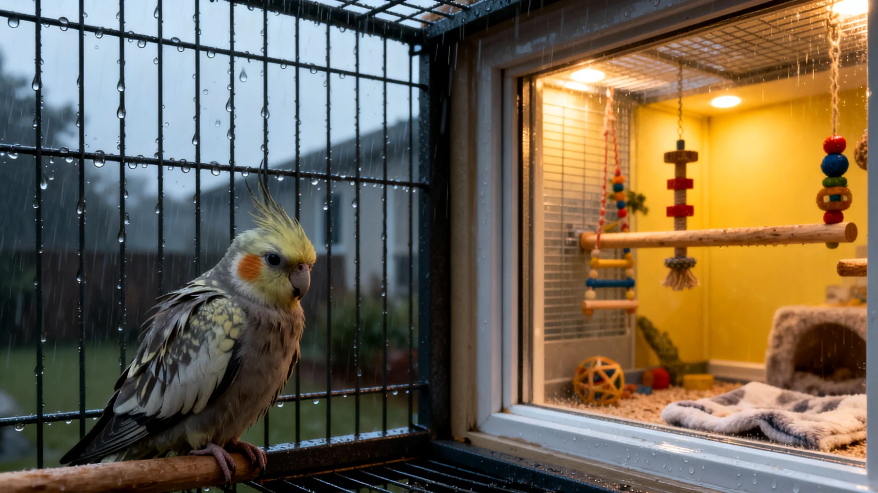 Nymphensittiche können im Garten nicht artgerecht gehalten werden und benötigen stattdessen eine geeignete Innenvoliere mit ausreichend Platz, Beschäftigungsmöglichkeiten und Schutz vor Witterungseinflüssen sowie Raubtieren"